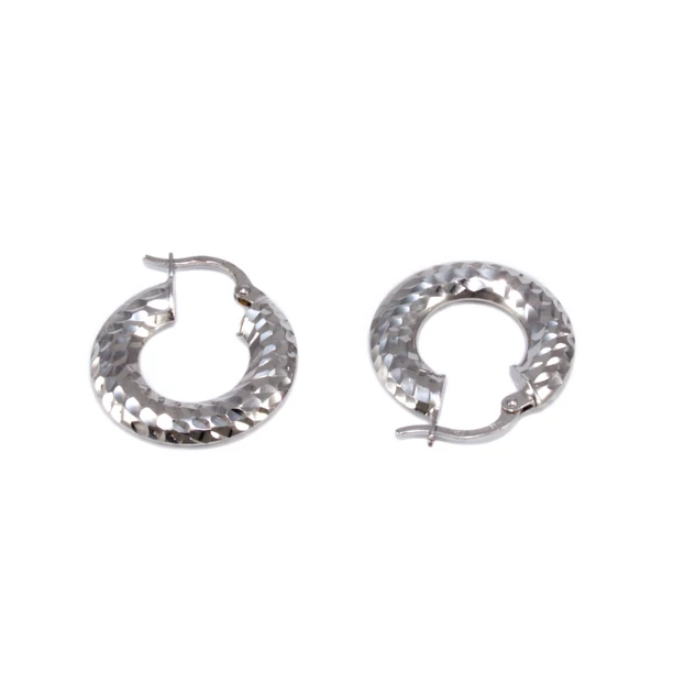 Vésett fehérarany karika fülbevaló 