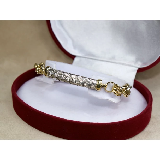 Felújított bicolor arany fonott betétes karlánc Felújított bicolor arany fonott betétes karlánc