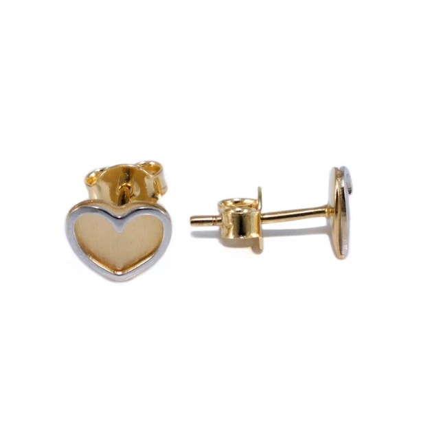 Bicolor matt arany szív fülbevaló Bicolor matt arany szív fülbevaló