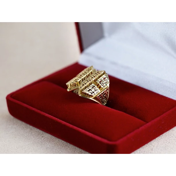 Sárga arany görög mintás áttört női gyűrű Sárga arany görög mintás áttört női gyűrű