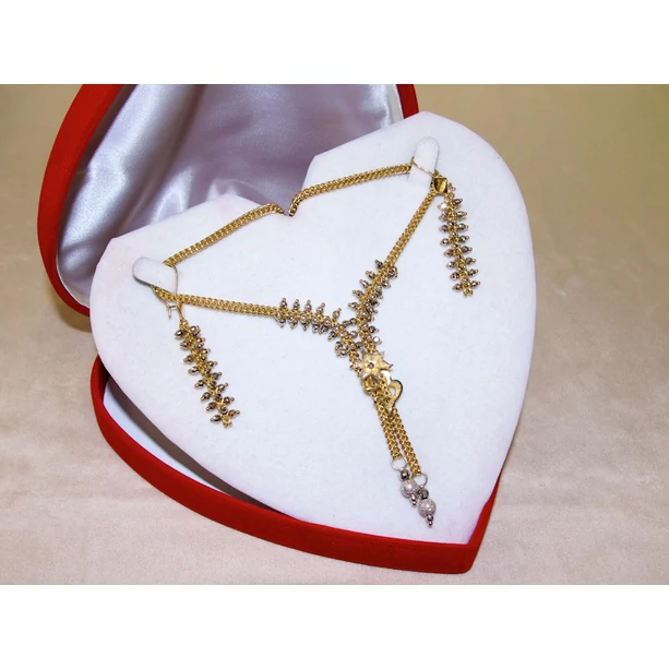 Felújított arany bicolor bogyós lógós fülbevaló Felújított arany bicolor bogyós lógós fülbevaló