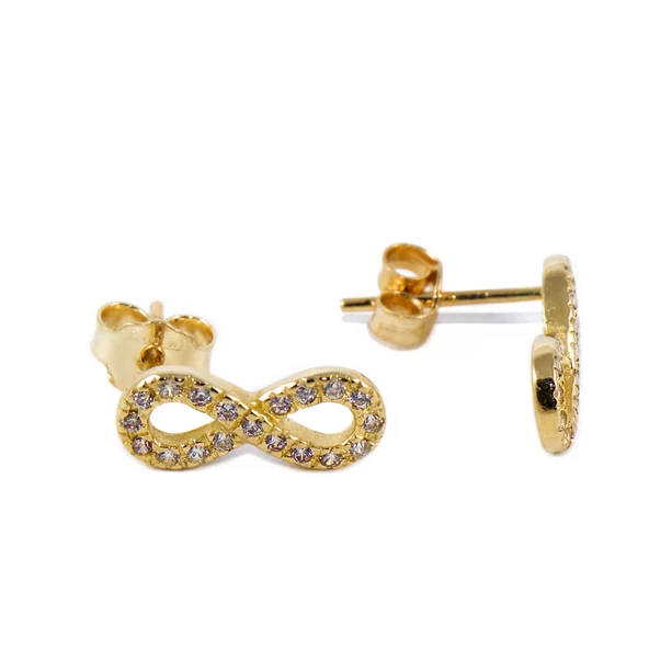 Köves végtelen jel arany fülbevaló Köves végtelen jel arany fülbevaló