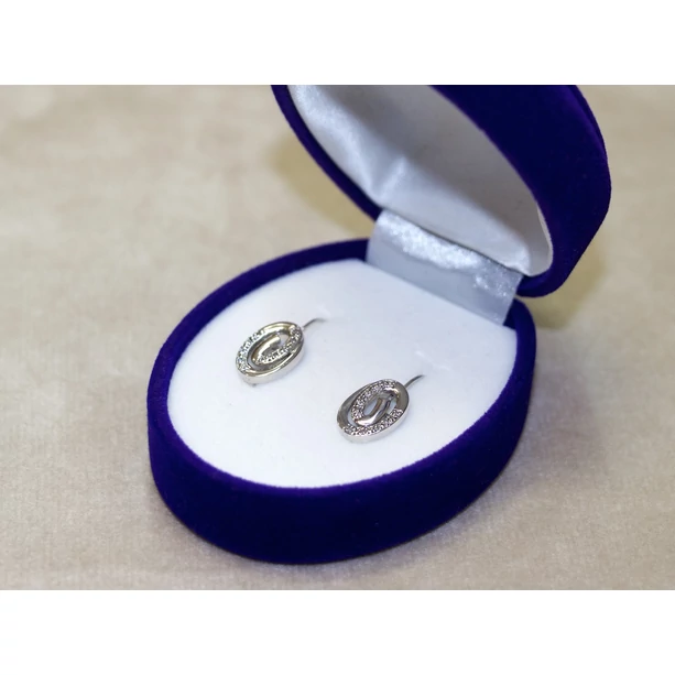 Felújított fehérarany köves csiga fülbevaló Felújított fehérarany köves csiga fülbevaló