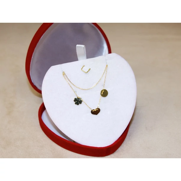 Új arany anker + szív kör lóhere lánc Új arany anker + szív kör lóhere lánc