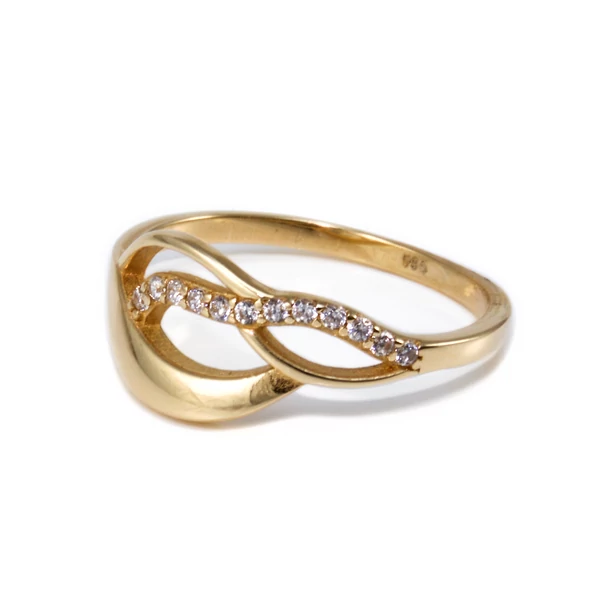 Köves hullámos arany gyűrű  Köves hullámos arany gyűrű