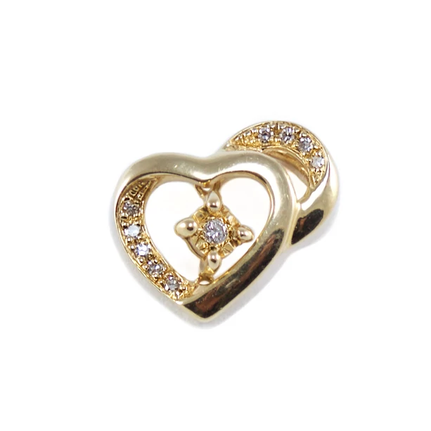 Sárga arany gyémánt köves szív medál Sárga arany gyémánt köves szív medál