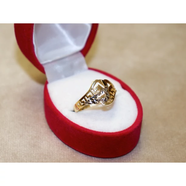 Új arany bicolor vésett áttört gyűrű Új arany bicolor vésett áttört gyűrű