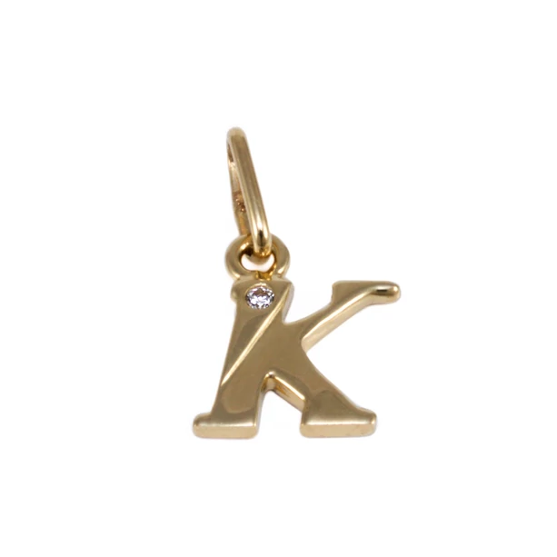 Köves "K" betű arany medál