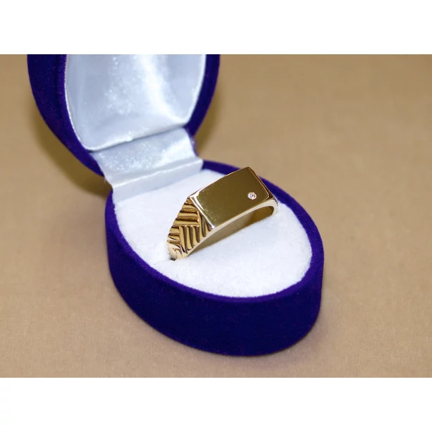 Új arany 1 köves pecsét gyűrű Új arany 1 köves pecsét gyűrű