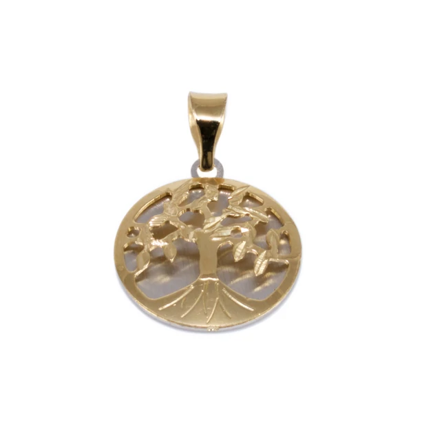 Bicolor vésett életfa arany medál Bicolor vésett életfa arany medál