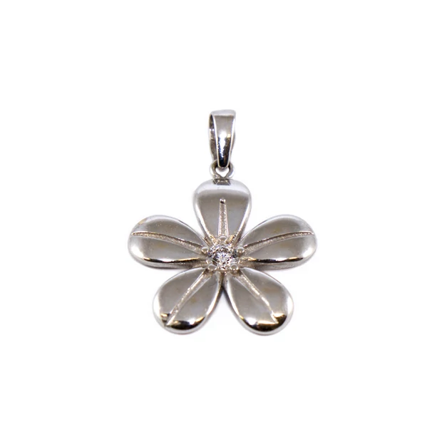 Fehérarany köves virág medál Fehérarany köves virág medál