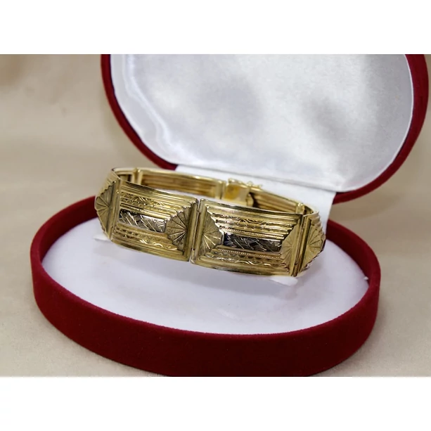 Felújított piramis szelvényes bicolor arany karlánc Felújított piramis szelvényes bicolor arany karlánc