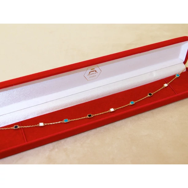 Új arany anker + zománcos kockák bokalánc Új arany anker + zománcos kockák bokalánc