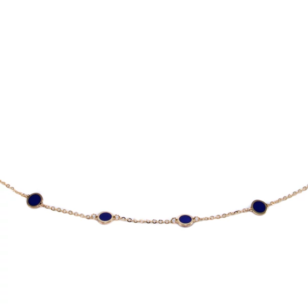 Lapis lazuli köves arany colier
