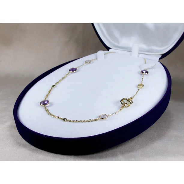 Új arany betétes anker lánc ametiszt kövekkel Új arany betétes anker lánc ametiszt kövekkel