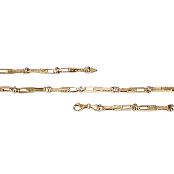 Bicolor görög mintás anker arany nyaklánc Bicolor görög mintás anker arany nyaklánc