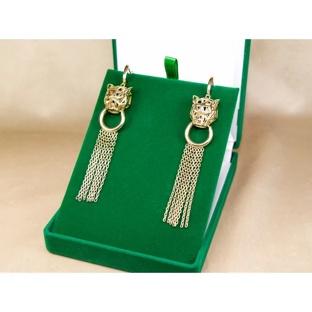Felújított párducos láncos arany fülbevaló Felújított párducos láncos arany fülbevaló