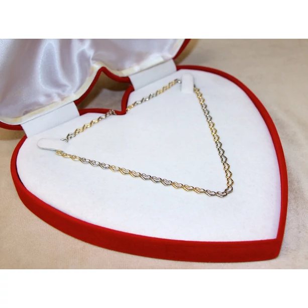 Új arany bicolor szív szemes lánc Új arany bicolor szív szemes lánc