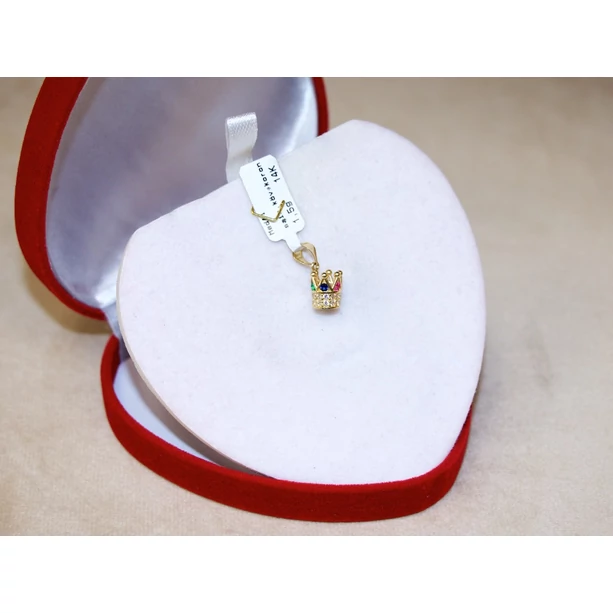 Új arany színes sok köves korona medál Új arany színes sok köves korona medál