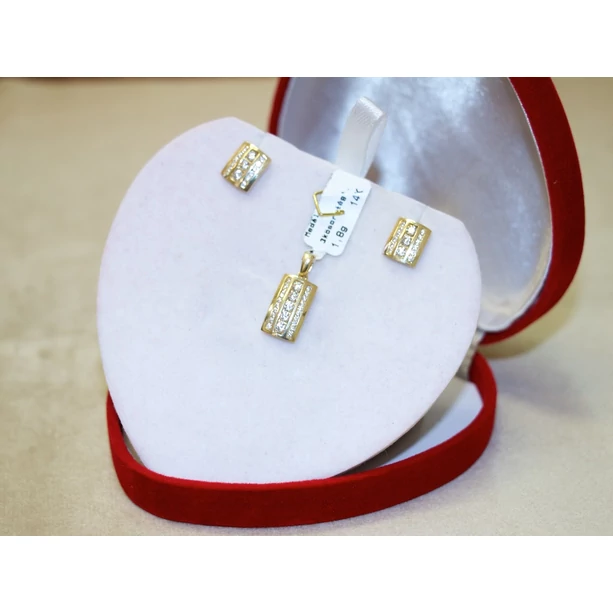 Új arany 3 kősoros téglalap fülbevaló Új arany 3 kősoros téglalap fülbevaló