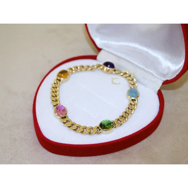 Felújított arany színes köves pancer karlánc Felújított arany színes köves pancer karlánc