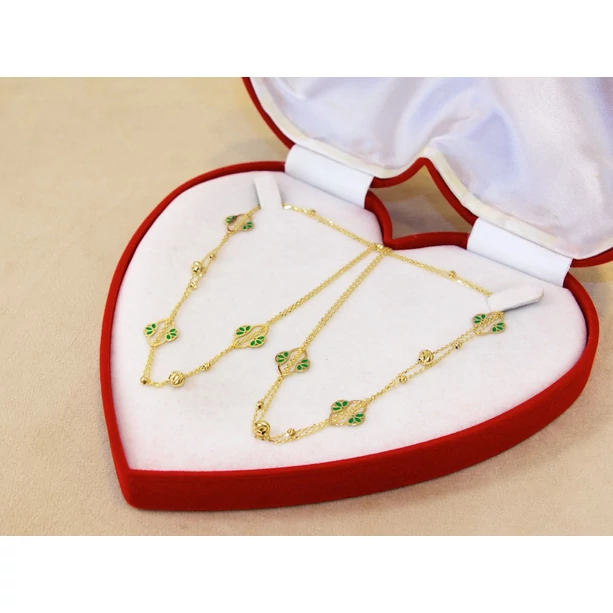 Új arany 2 soros anker + zöld betétes lánc Új arany 2 soros anker + zöld betétes lánc