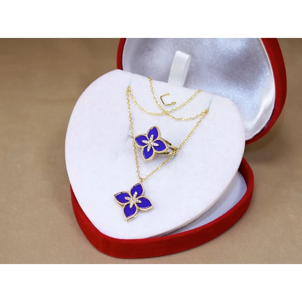 Új arany anker + kék virágos lánc Új arany anker + kék virágos lánc