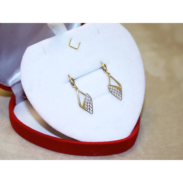 Új arany bicolor lógós áttört fülbevaló Új arany bicolor lógós áttört fülbevaló