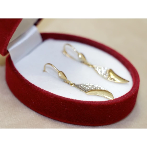 Új arany bicolor lógós áttört fülbevaló Új arany bicolor lógós áttört fülbevaló