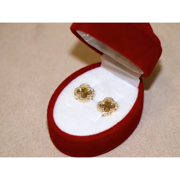 Új arany köves lóhere fülbevaló Új arany köves lóhere fülbevaló