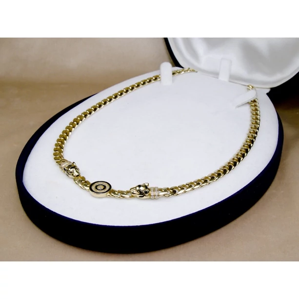 Felújított köves párducos sárga arany lánc Felújított köves párducos sárga arany lánc