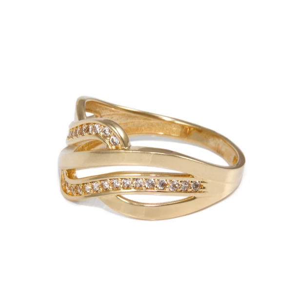 Hullámos köves áttört arany gyűrű Hullámos köves áttört arany gyűrű