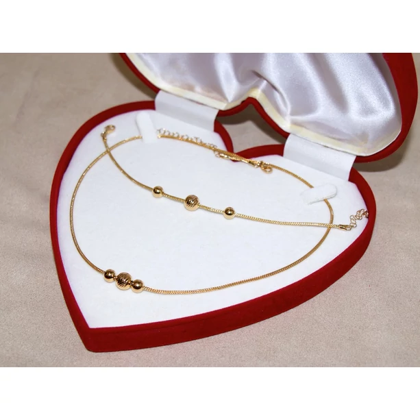 Új arany szőtt + vésett gömb lánc Új arany szőtt + vésett gömb lánc