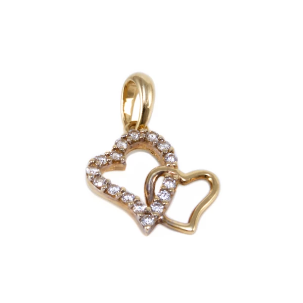 Köves dupla szív arany medál Köves dupla szív arany medál