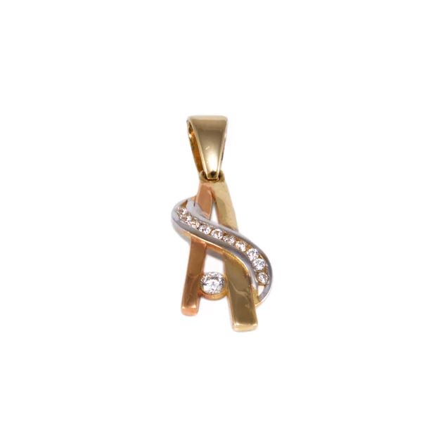 Bicolor köves arany medál Bicolor köves arany medál