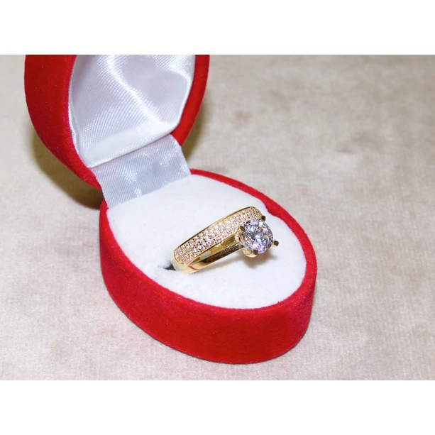 Új arany 3 kősoros szoliter gyűrű Új arany 3 kősoros szoliter gyűrű