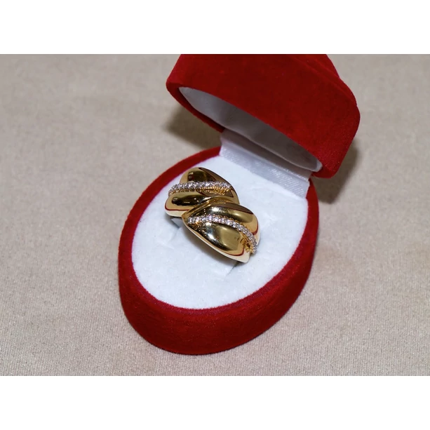 Új arany 2 kősoros leveles gyűrű Új arany 2 kősoros leveles gyűrű