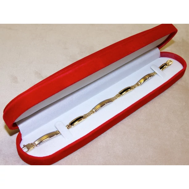 Új arany bicolor fekete betétes lapos karlánc Új arany bicolor fekete betétes lapos karlánc