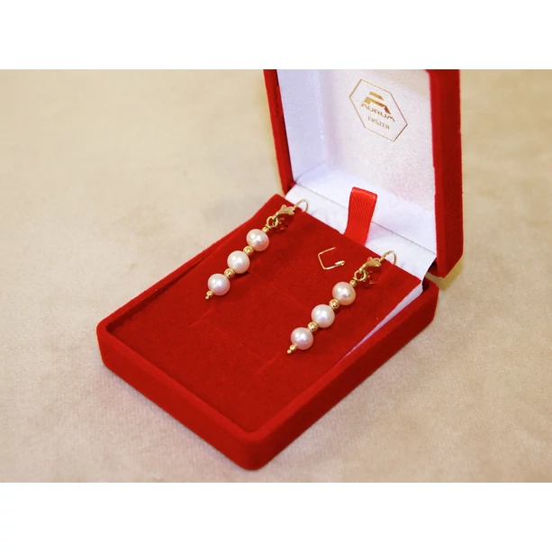 Felújított arany gyöngyös bogyós fülbevaló Felújított arany gyöngyös bogyós fülbevaló