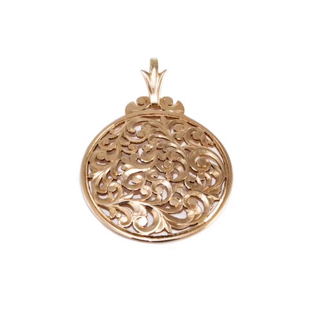 Áttört kör virágos arany medál  Áttört kör virágos arany medál