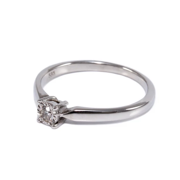 Gyémánt köves eljegyzési fehérarany gyűrű 