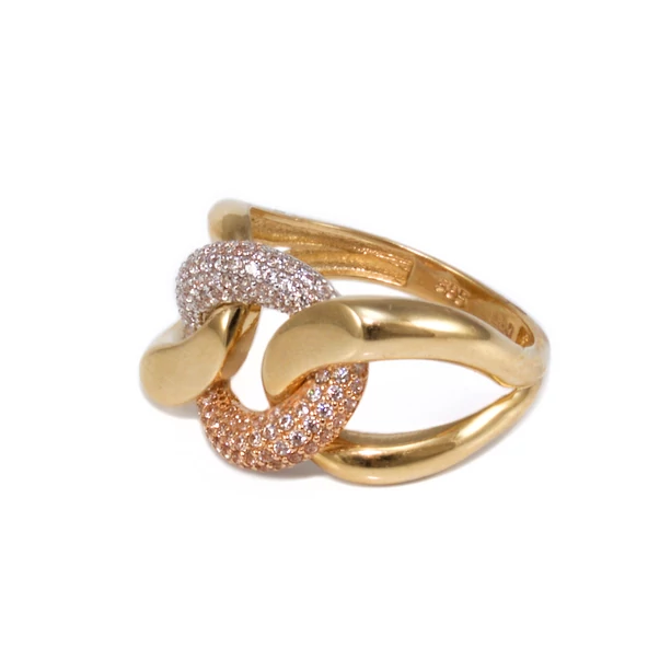 Tricolor köves arany gyűrű Tricolor köves arany gyűrű