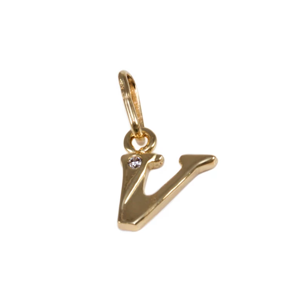 Köves V betű arany medál 