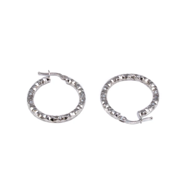 Vésett fehérarany karika fülbevaló 