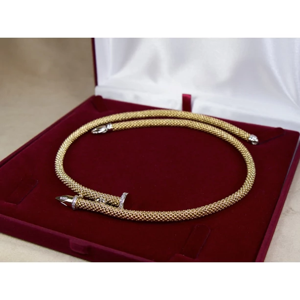 Felújított sárga arany szöges nyaklánc cirkónia kövekkel Felújított sárga arany szöges nyaklánc cirkónia kövekkel