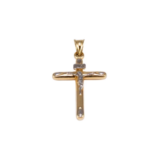 Bicolor arany kereszt medál 