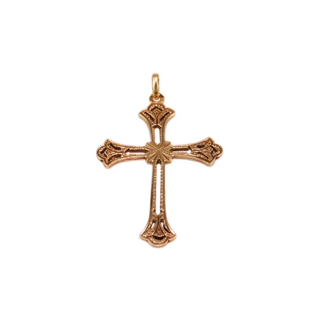 Áttört vörösarany kereszt medál Áttört vörösarany kereszt medál