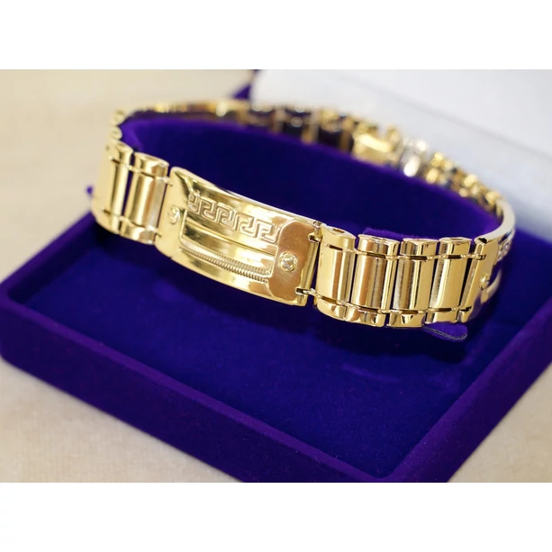 Felújított arany bicolor lapok karlánc Felújított arany bicolor lapok karlánc