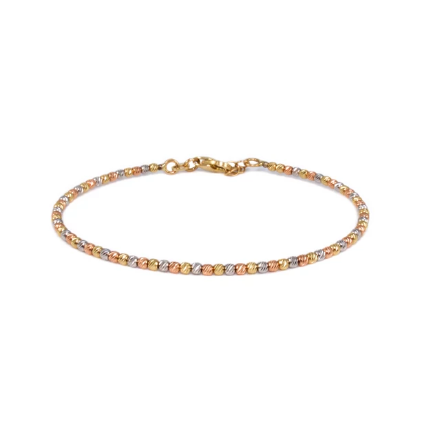 Tricolor vésett bogyós arany karlánc Tricolor vésett bogyós arany karlánc