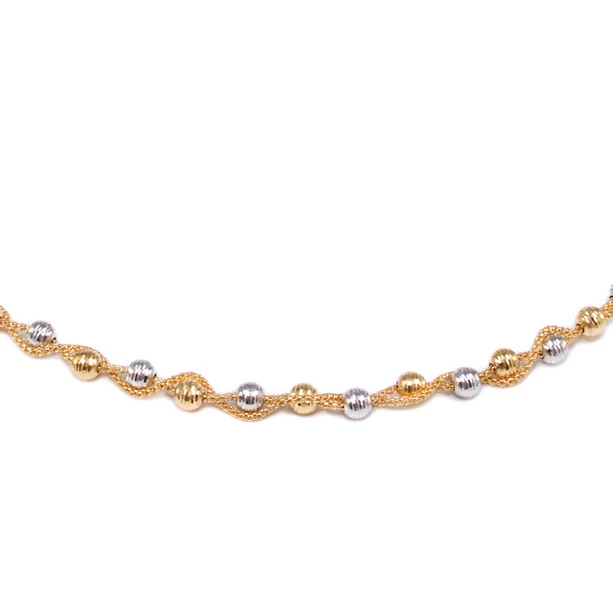 Vésett bogyós bicolor hurkolt arany nyaklánc Vésett bogyós bicolor hurkolt arany nyaklánc